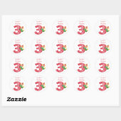 3e Verjaardag Waving Circus Clown Ronde Stickers (Vel)