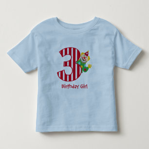 3e verjaardag Waving Circus Clown T-Shirt