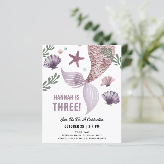 3e verjaardag Zeemeermin Party (Staand voorkant)
