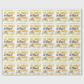 3e verjaardag zo lief voor bijen drie bijenkorf cadeaupapier (Vlak)