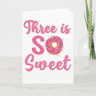 3e verjaardag Zoete Donut 3 Jaar Oude Meisje Cadea Kaart