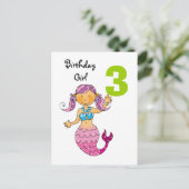 3e verjaardagscadeau voor een meisje, schattige ze briefkaart (Staand voorkant)