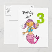 3e verjaardagscadeau voor een meisje, schattige ze briefkaart (Voorkant / Achterkant)