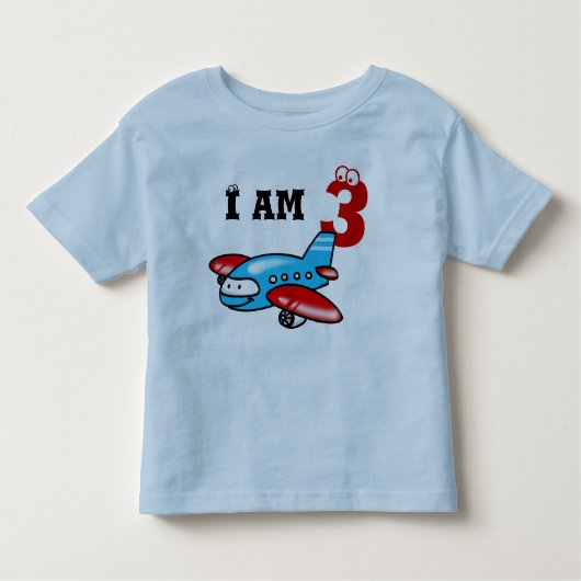 3e verjaardagscadeau voor jongens ( vliegtuig ) kinder shirts (Voorkant)