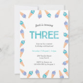 3e verjaardagsfeest | Uitnodiging voor ijs (Voorkant)