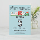 3e Verjaardagsfeestje Dieren Boerderij Verjaardag Kaart (Staand voorkant)