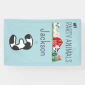 3e Verjaardagsfeestje Dieren Boerderij Verjaardags Spandoek (Horizontaal)