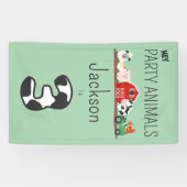3e Verjaardagsfeestje Dieren Boerderij Verjaardags Spandoek (Horizontaal)