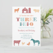 3e verjaardagsfeestje Genderneutraal Drie IEIO-Boe Kaart (Staand voorkant)