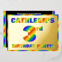 3e verjaardagsfeestje — Leuke, regenboogkleurige “