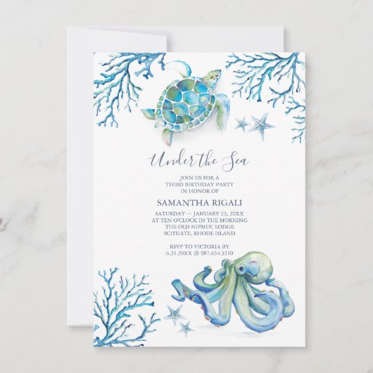 3e verjaardagsfeestje onder het Zee Kaart (Voorkant)