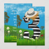 3e verjaardagsfeestje uitnodigen kaart (Voorkant / Achterkant)