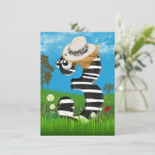 3e verjaardagsfeestje uitnodigen kaart (Staand voorkant)