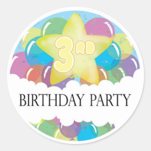 3e verjaardagsfeestje viering Sticker