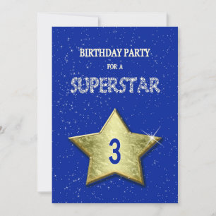3e verjaardagsfeestje voor een superster kaart