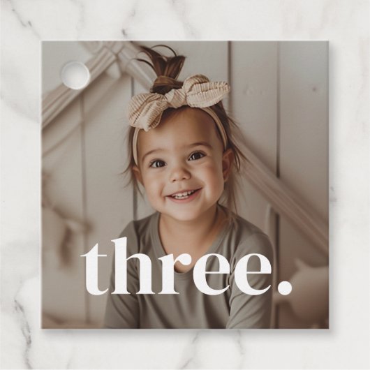 3e verjaardagsfoto - drie bedankjes labels (Voorkant)