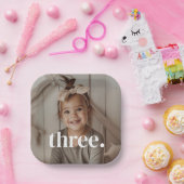 3e verjaardagsfoto - drie papieren bordje (Feest)