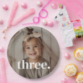 3e verjaardagsfoto - drie papieren bordje (Feest)