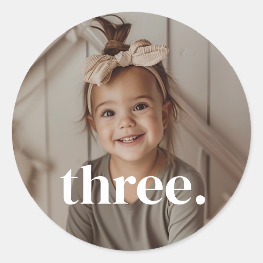 3e verjaardagsfoto - drie ronde sticker (Voorkant)