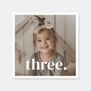 3e verjaardagsfoto - drie servet