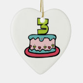 3e verjaardagstaart keramisch ornament (Rechts)