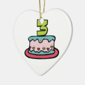 3e verjaardagstaart keramisch ornament (Links)