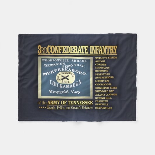 3e Zuidelijke Infanterie (BA2) Fleece Deken (Voorkant (Horizontaal))