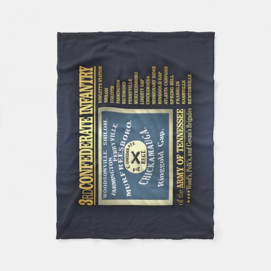 3e Zuidelijke Infanterie (BA2) Fleece Deken (Voorkant)