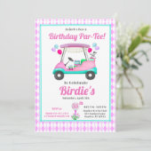 3Elegant Dames Golf Feest Kar 35e Verjaardag  Kaart (Staand voorkant)