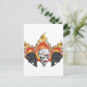 3flaming skulls kopiëren briefkaart (Staand voorkant)