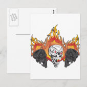 3flaming skulls kopiëren briefkaart (Voorkant / Achterkant)