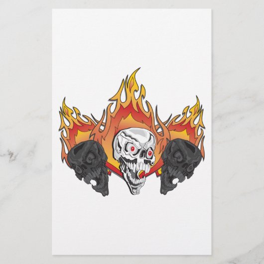 3flaming skulls kopiëren briefpapier (Voorkant)