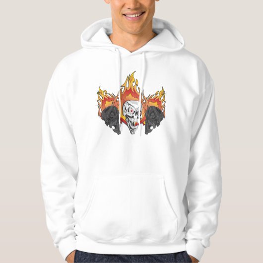 3flaming skulls kopiëren hoodie (Voorkant)