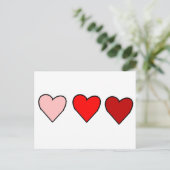 3harten briefkaart (Staand voorkant)