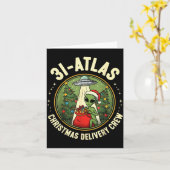 3i_atlas Christmas Delivery Crew Alien Santa Space Kaart (Gele Bloem)