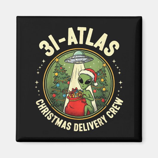 3i_atlas Christmas Delivery Crew Alien Santa Space Magneet (Voorkant)
