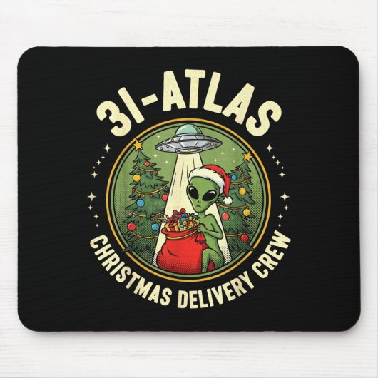 3i_atlas Christmas Delivery Crew Alien Santa Space Muismat (Voorkant)
