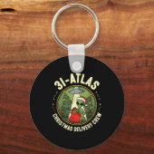 3i_atlas Christmas Delivery Crew Alien Santa Space Sleutelhanger (Voorkant)