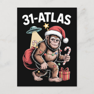 3I Atlas Glitch Stijl Sci-Fi Retro Ruimte Grappig Feestdagenkaart