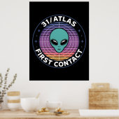 3I Atlas Glitch Stijl Sci-Fi Retro Ruimte Grappig Poster (Keuken)