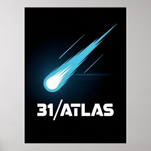3I Atlas Glitch Stijl Sci-Fi Retro Ruimte Grappig Poster (Voorkant)