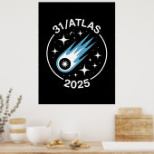 3I Atlas Glitch Stijl Sci-Fi Retro Ruimte Grappig Poster (Keuken)
