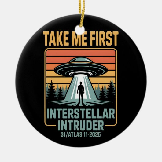 3I Atlas Glitch Style Sci Fi Retro Space Funny  Keramisch Ornament (Voorkant)