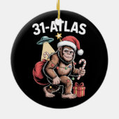 3I Atlas Glitch Style Sci Fi Retro Space Funny  Keramisch Ornament (Achterkant)