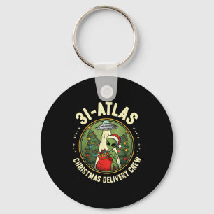 3i_atlas Kerst Bezorgteam Alien Kerstman Ruimte Sleutelhanger