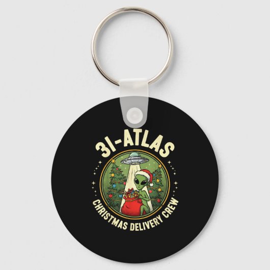 3i_atlas Kerst Bezorgteam Alien Kerstman Ruimte Sleutelhanger (Voorkant)