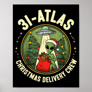 3i_atlas Kerst Leveringsploeg Alien Kerstman Ruimt Poster