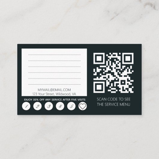 3in1 Barber Shop QRCode Visitekaartje (Achterkant)