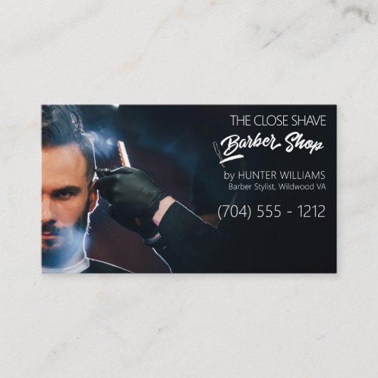 3in1 Barber Shop QRCode Visitekaartje (Voorkant)