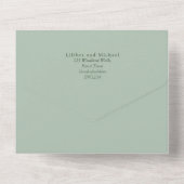 3in1 Bergbos Bomen Huwelijk RSVP All In One Uitnodiging (Achterkant)